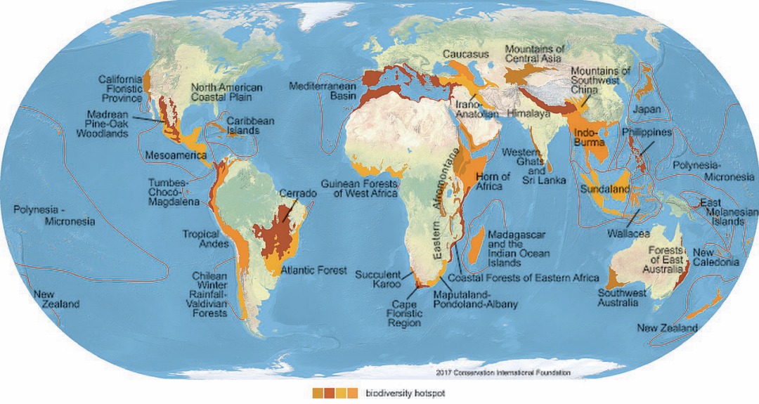 biodiversity hotspot map